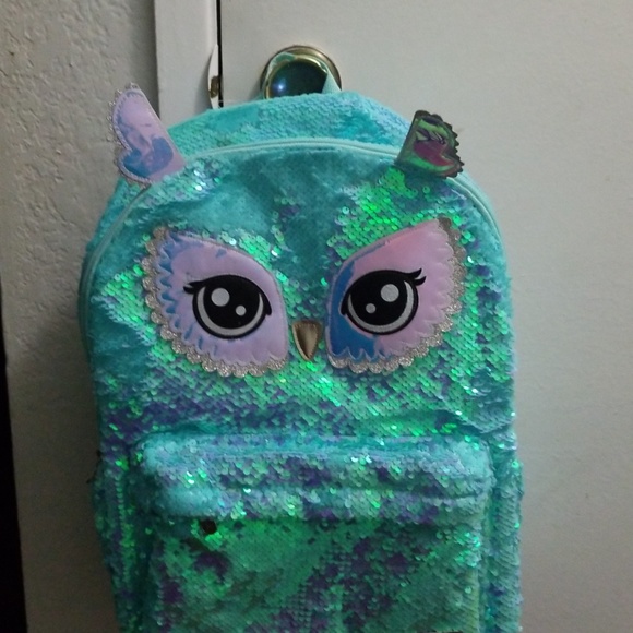 justice blue owl backpack